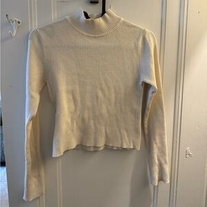 Off-white long sleeve mock neck top